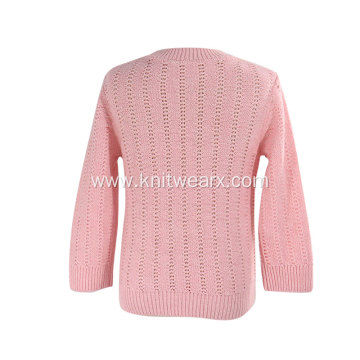 Girl's Knitted Smart Mock Neck Pullover Sweater